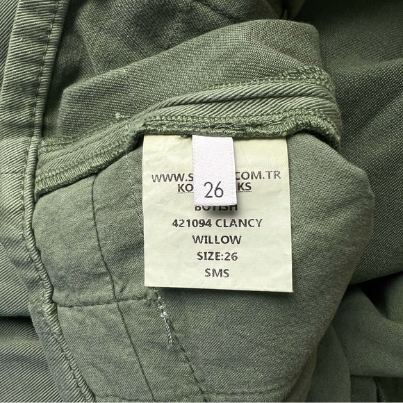 NWT BOYISH 90s Olive High Rise Belted Paperbag Waist Wide Leg Fray Hem Pants 26 - Picture 8 of 10